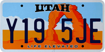 UT license plate Y195JE