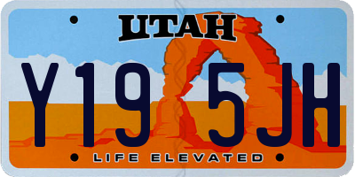 UT license plate Y195JH