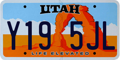 UT license plate Y195JL