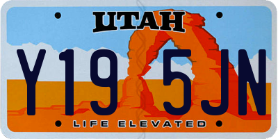 UT license plate Y195JN