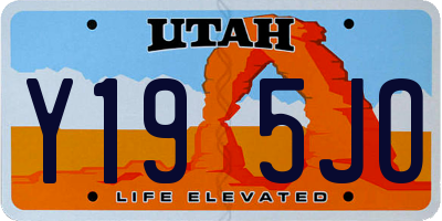UT license plate Y195JO
