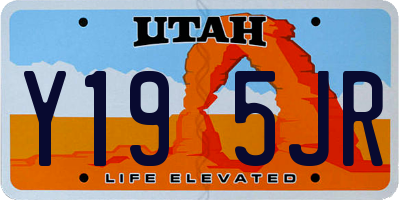 UT license plate Y195JR