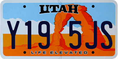 UT license plate Y195JS