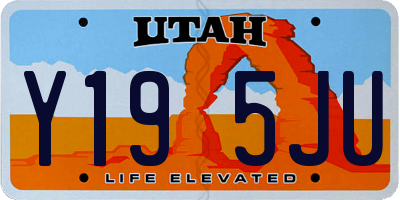 UT license plate Y195JU