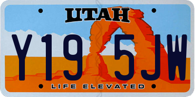 UT license plate Y195JW