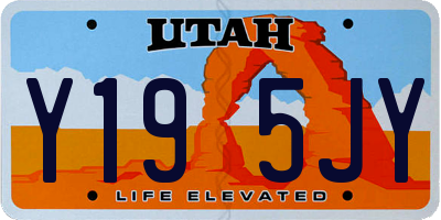 UT license plate Y195JY