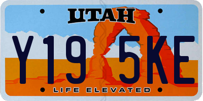 UT license plate Y195KE