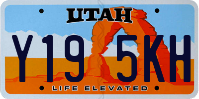 UT license plate Y195KH