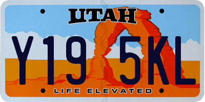 UT license plate Y195KL