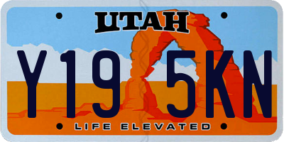 UT license plate Y195KN