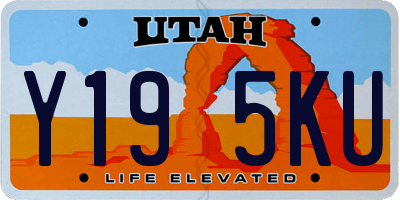 UT license plate Y195KU