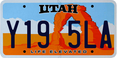 UT license plate Y195LA