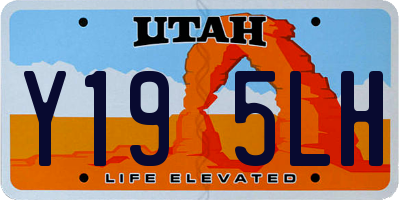 UT license plate Y195LH