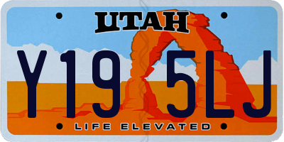 UT license plate Y195LJ