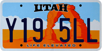 UT license plate Y195LL