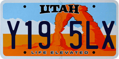 UT license plate Y195LX