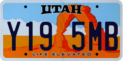UT license plate Y195MB