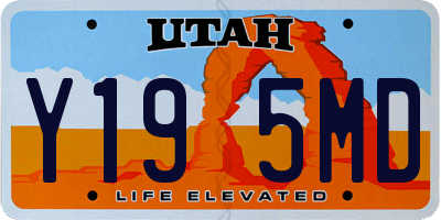 UT license plate Y195MD