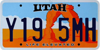 UT license plate Y195MH