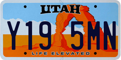UT license plate Y195MN