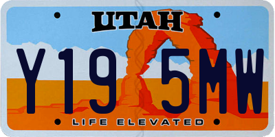 UT license plate Y195MW