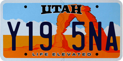 UT license plate Y195NA