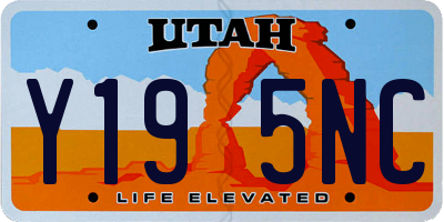 UT license plate Y195NC