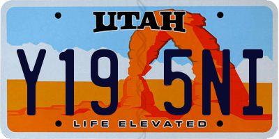 UT license plate Y195NI