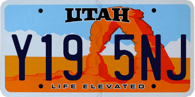 UT license plate Y195NJ