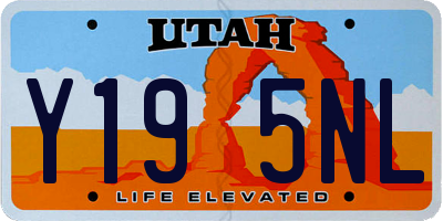 UT license plate Y195NL