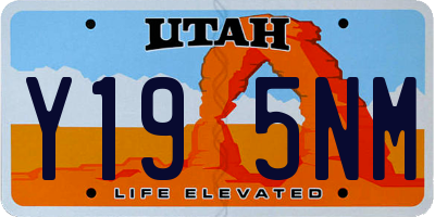UT license plate Y195NM