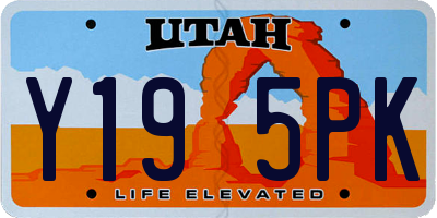UT license plate Y195PK