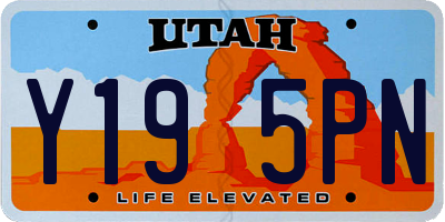 UT license plate Y195PN