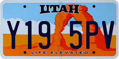 UT license plate Y195PV