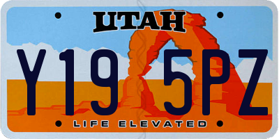 UT license plate Y195PZ