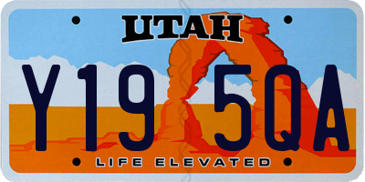 UT license plate Y195QA