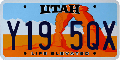 UT license plate Y195QX