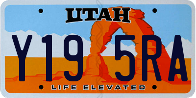 UT license plate Y195RA