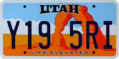 UT license plate Y195RI
