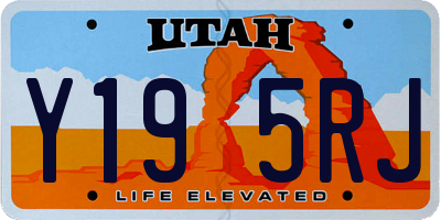 UT license plate Y195RJ