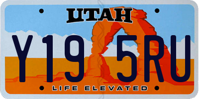 UT license plate Y195RU