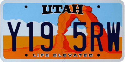 UT license plate Y195RW