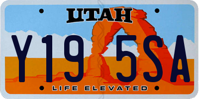 UT license plate Y195SA