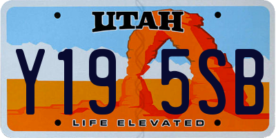 UT license plate Y195SB