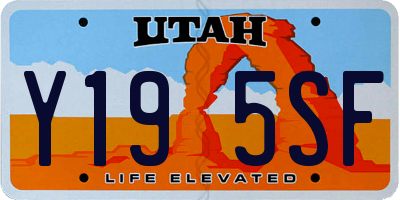 UT license plate Y195SF