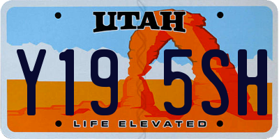 UT license plate Y195SH