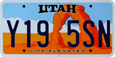 UT license plate Y195SN