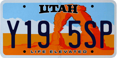 UT license plate Y195SP
