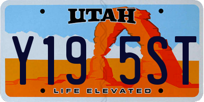 UT license plate Y195ST