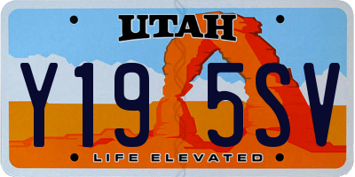 UT license plate Y195SV